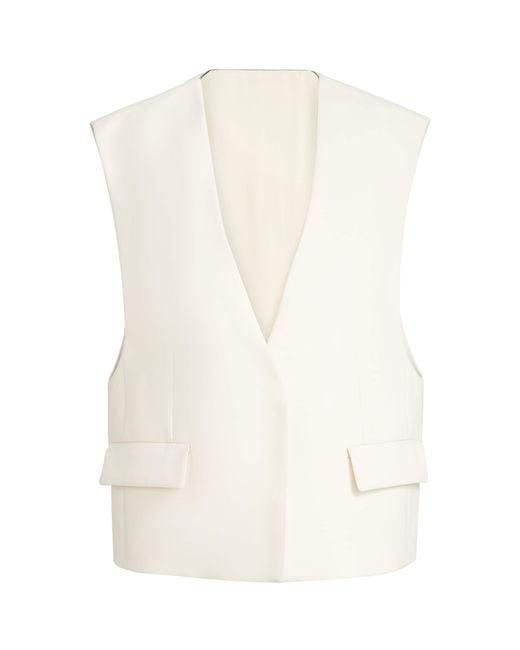 Brunello Cucinelli White Cotton Crepe Vest