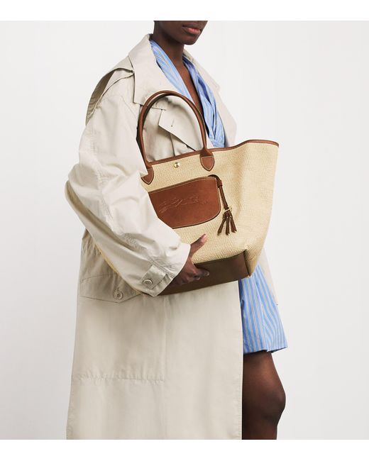 Longchamp Brown Large Le Pliage Basket Bag