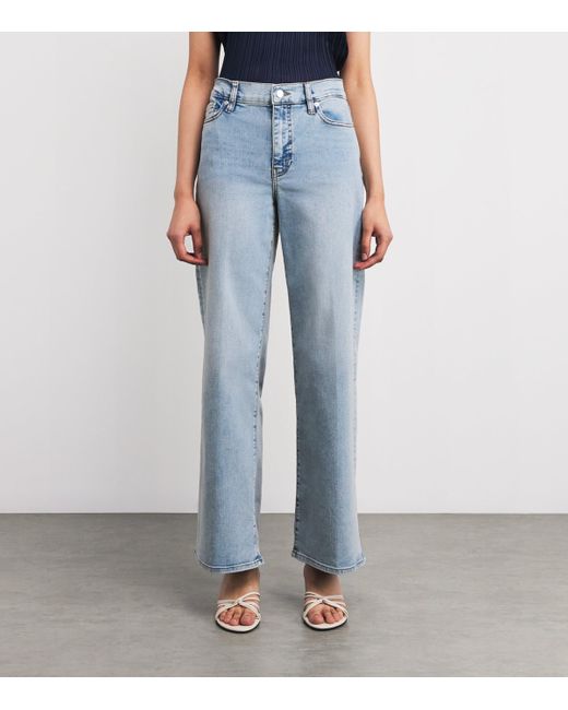 FRAME Blue Le Slim Palazzo Wide-Leg Jeans