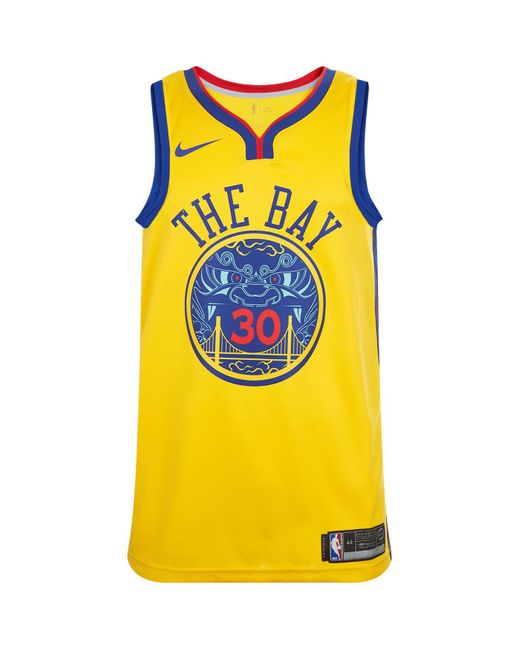 Nike Yellow Stephen Curry Golden State Warriors Basketball Jersey for men