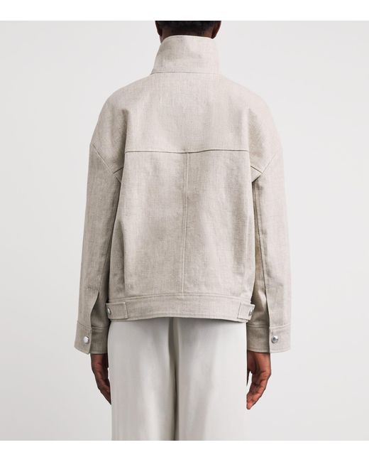 Yves Salomon Gray Linen Double-Faced Jacket