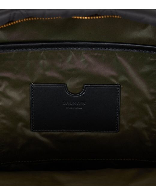 Balmain Black Quilted Diamond Motif Backpack for men