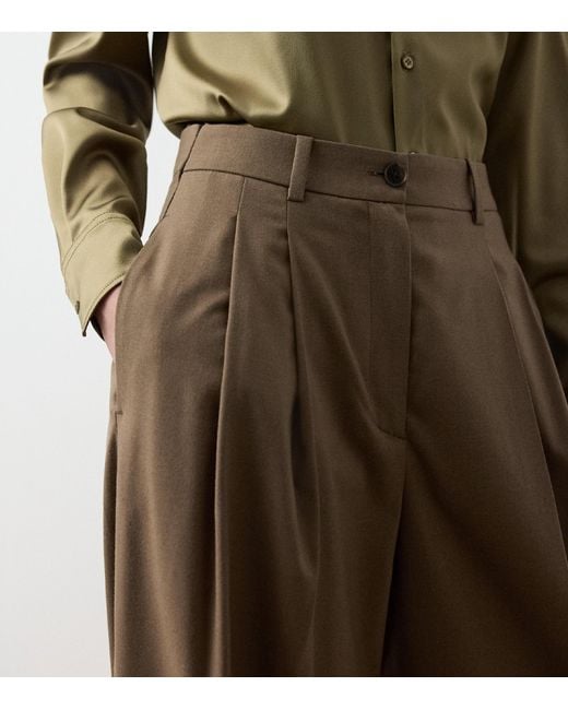 Ralph Lauren Brown Wool-Blend Clarice Trousers