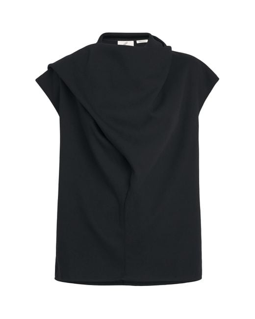 BITE STUDIOS Black Wool Draped Top