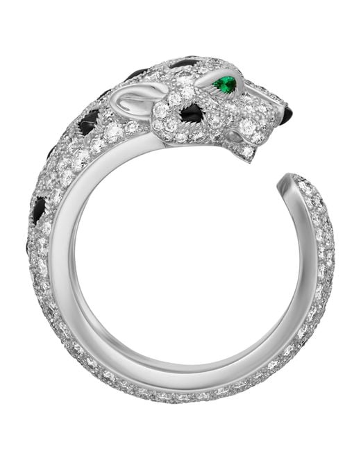 Cartier Metallic And Diamond Panthère De Ring
