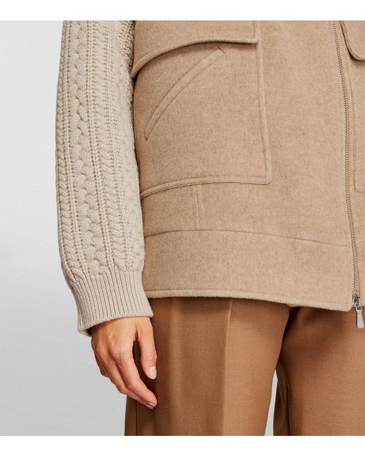 Eleventy Wool-cashmere Jacket in Natural