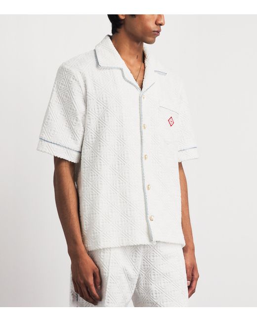 Casablanca White Towelling Monogram Shirt for men