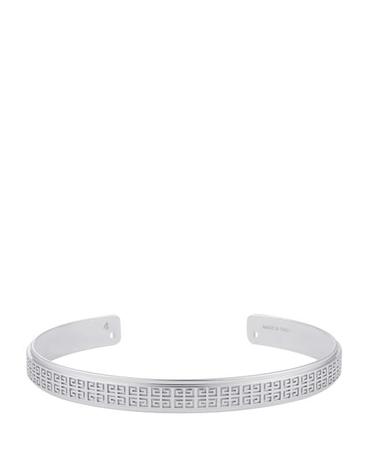 Givenchy White All-Over 4G Cuff Bracelet for men