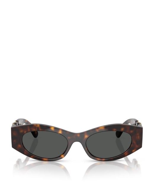 Versace Gray Acetate Oval Sunglasses