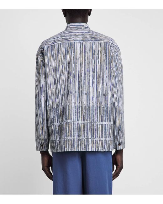 IM MEN Blue Cotton Curviness Shirt for men