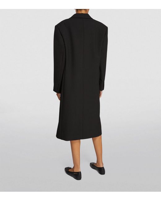 Carven Black Oversized Double-breasted Coat