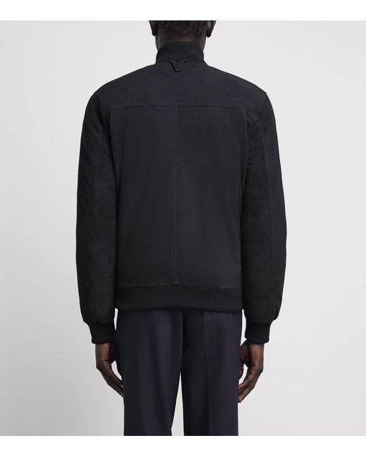 Valstar Blue Suede Ino Bomber Jacket for men