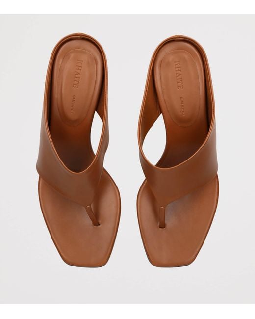Khaite Brown Leather Marlow Heeled Mules 55