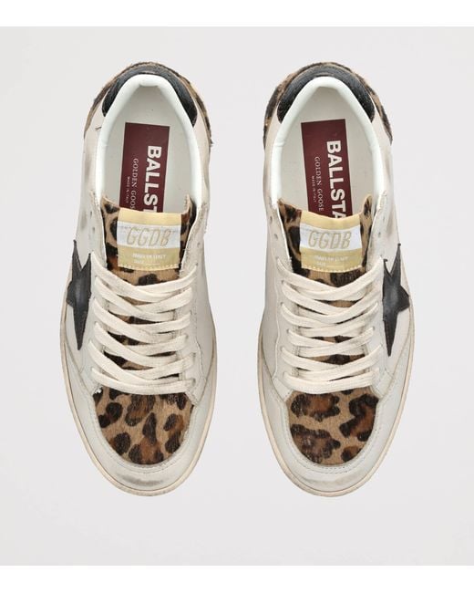 Golden Goose Deluxe Brand Natural Leather-Pony Hair Ballstar Sneakers