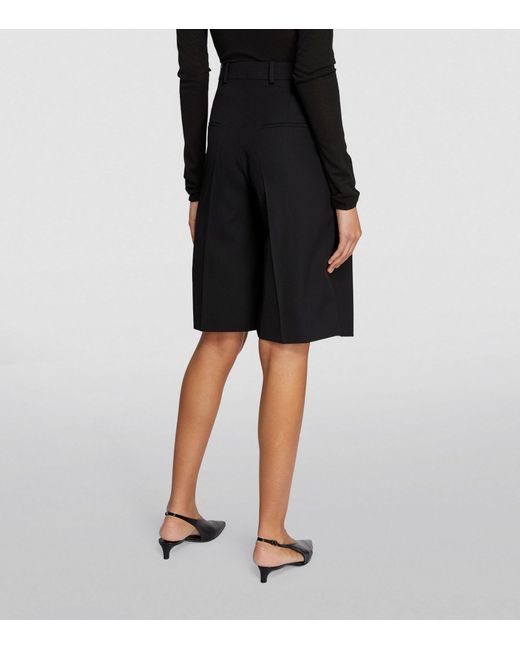 Carven Black Wool Tailored Shorts