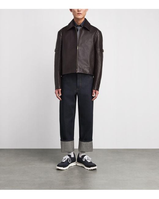 Thom Browne Blue Denim Alumni Sneakers for men