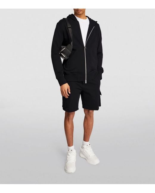 Moose Knuckles Black Logo Zip-Up Hoodie for men