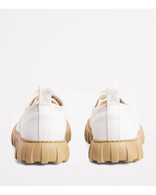 AMI White Canvas Low-Top Sneakers for men
