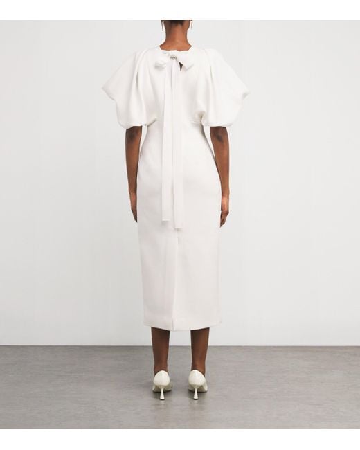Roksanda White Bow-Tied Calita Midi Dress