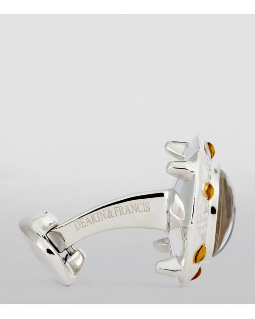 Deakin & Francis Yellow Sterling Ufo Cufflinks for men