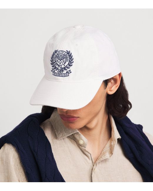 Polo Ralph Lauren White X Wimbledon Linen Logo Cap for men