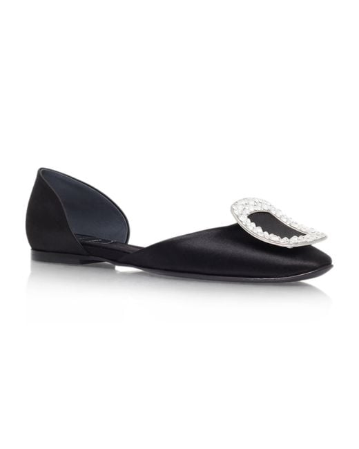 Roger Vivier Black Chips Strass Ballerina Flats