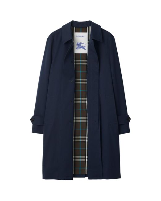 Burberry Blue Long Gabardine Car Coat for men