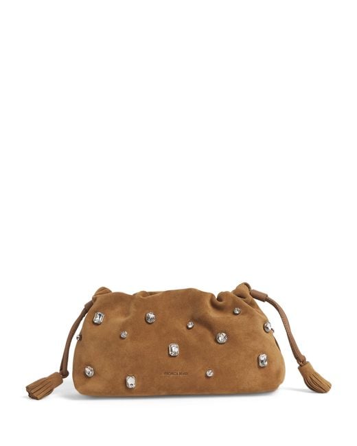 Veronica Beard Brown Small Suede Stash Cross-Body Bag