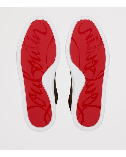 Christian Louboutin Brown Rantulow Orlato Suede Trainers for men