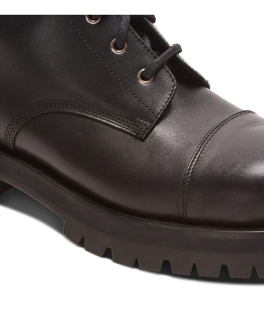 Balmain Black Leather Charlie Ranger Boots for men