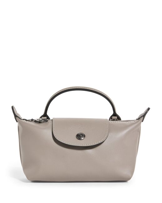 Longchamp Gray Extra-Small Leather Le Pliage Xtra Pouch