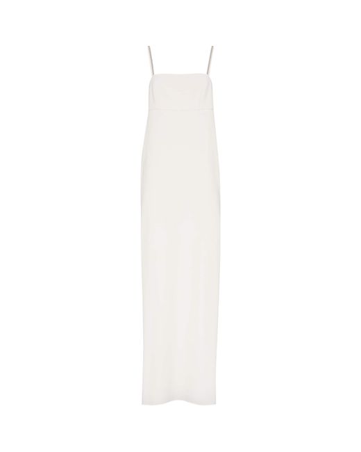 Brunello Cucinelli White Silk-Blend Maxi Dress