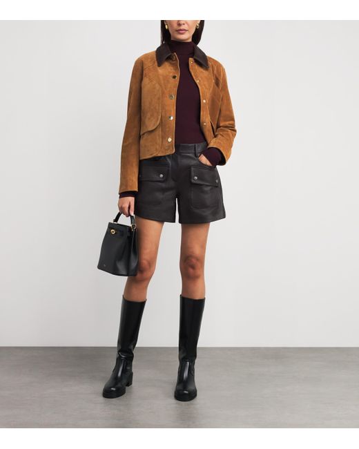 Maje Purple Wool-Silk Rollneck Sweater