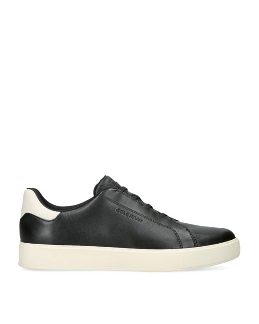 Cole Haan Black Leather Grandprø Luxe Slip-On Sneakers for men