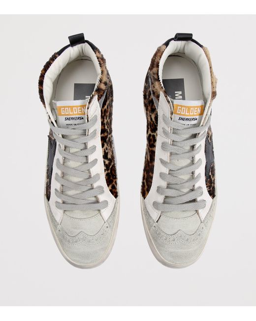 Golden Goose Deluxe Brand White Calf Hair Mid Star Sneakers