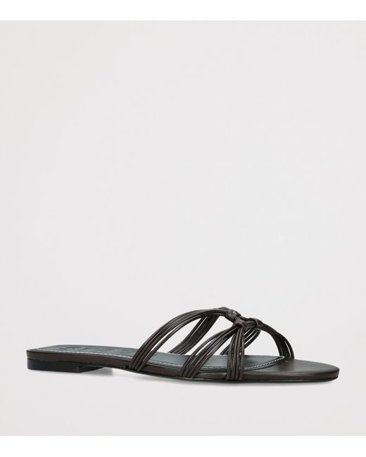 Staud Black Leather Carrie Sandals