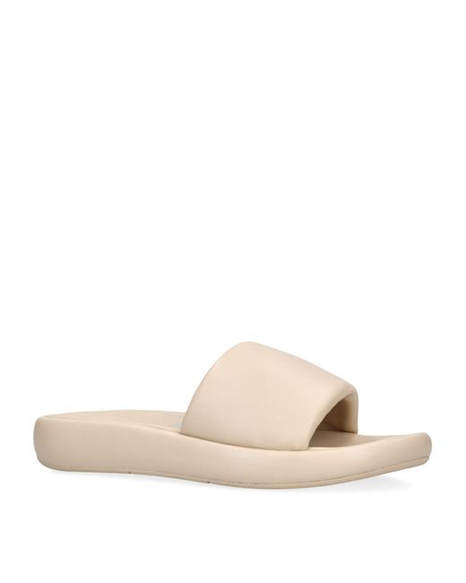 Fitflop Natural Iqushion Deluxe Ergonomic Leather Slides