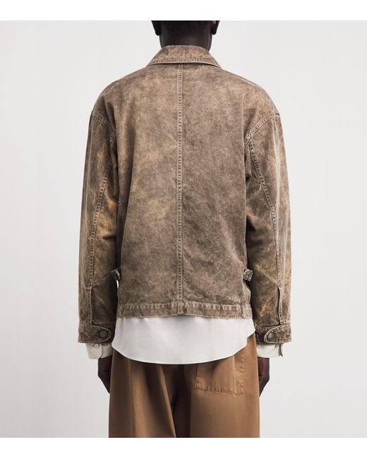 IM MEN Brown Cotton Elements Jacket for men