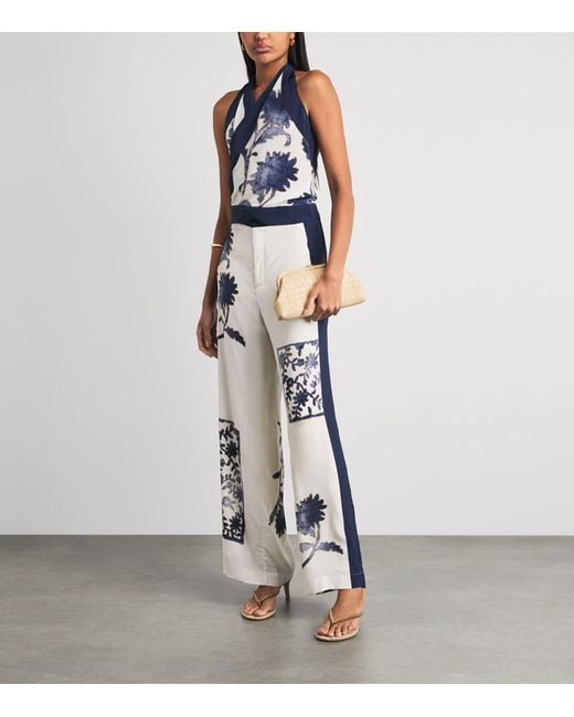 Sir Blue Printed Philippa Scarf Crop Top