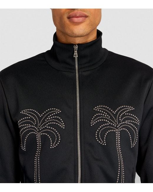 Palm Angels Black Milano Stud Track Jacket for men