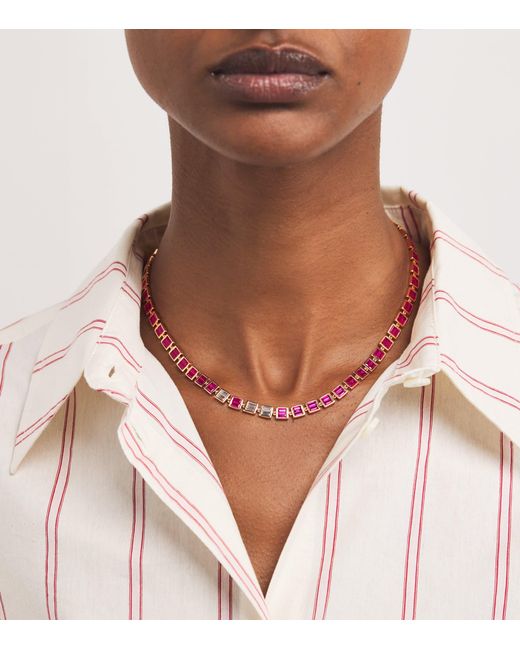 SHAY Red Diamond And Ruby Necklace