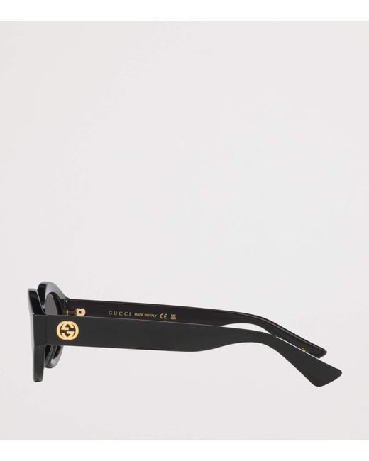 Gucci Black Injected Oval Sunglasses