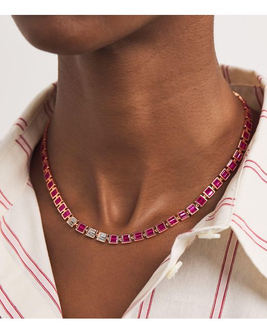 SHAY Red Diamond And Ruby Necklace