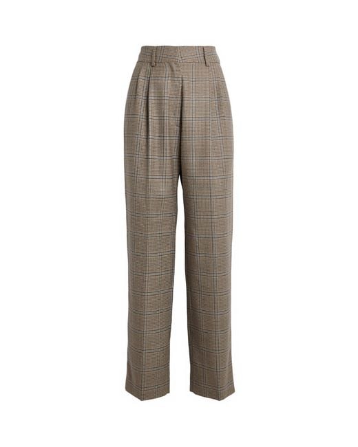 Blazé Milano Gray Virgin Wool Check Fox Tailored Trousers