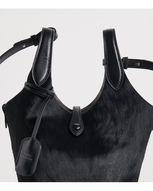 Polo Ralph Lauren Black Small Haircalf Polo Play Cross-Body Bag