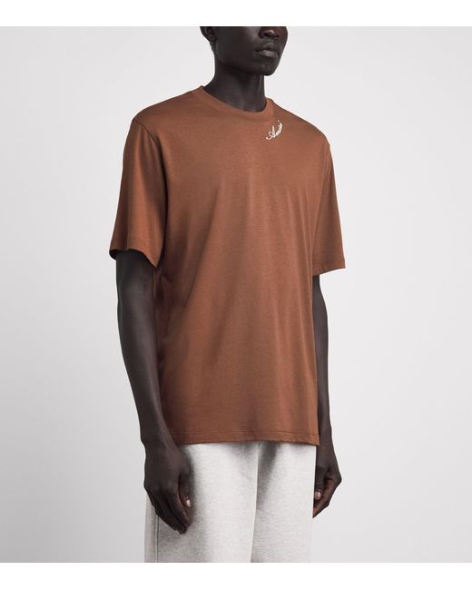 Amiri Brown Cotton Script T-Shirt for men