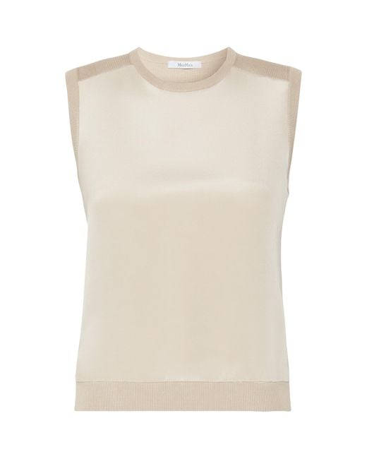 Max Mara Natural Silk-Cashmere Tank Top