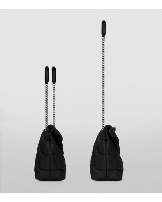 Saint Laurent Women's Loulou Puffer Matelassé Leather Shoulder Bag Black