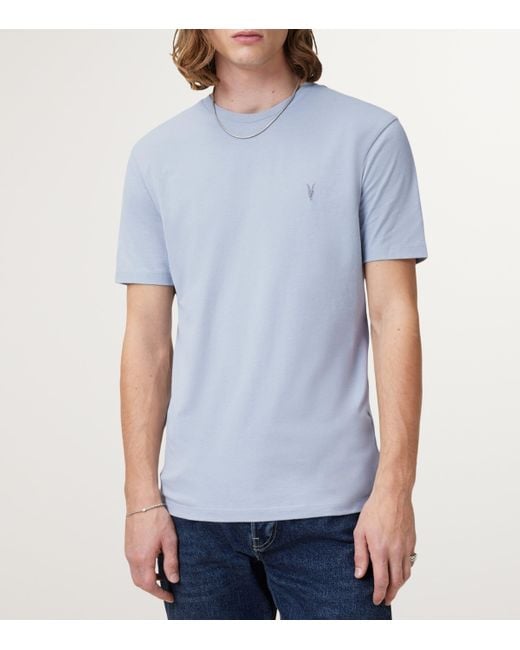 AllSaints Blue Organic Cotton Brace T-Shirt for men