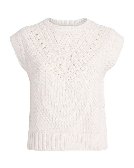 ME+EM White Organic Cotton-Merino Wool Vest